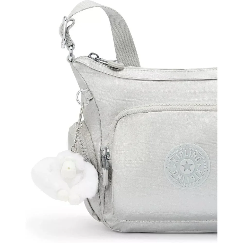 Mini Metallic Crossbody Bag Water Resistant Polyester Adjustable Strap